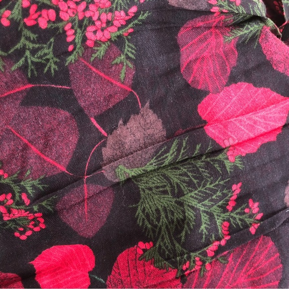 Vintage Orvis Pleated Skirt Colorful Botanical Winter Floral Midi Length Pockets - Picture 13 of 15